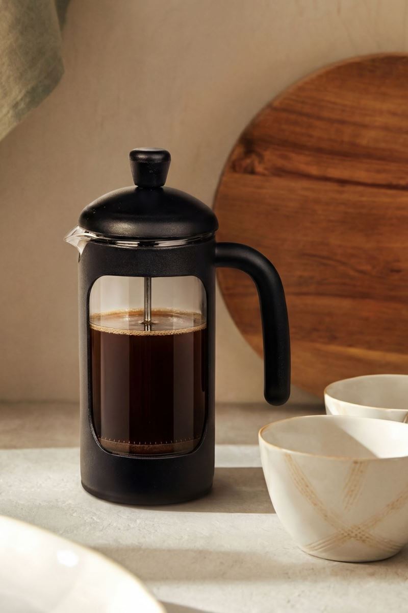 Borosilikat cam French press 350 ml siyah