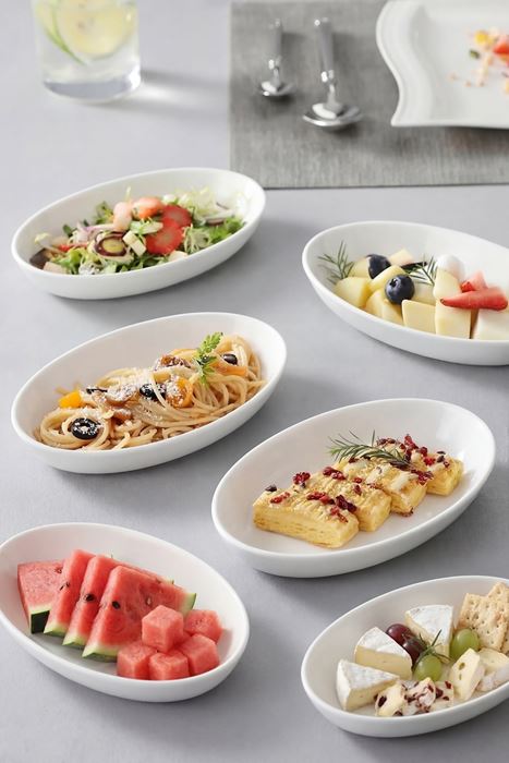 porselen oval kayık sunum tabağı 6lı set 19x12 cm beyaz desensiz servis tabağı